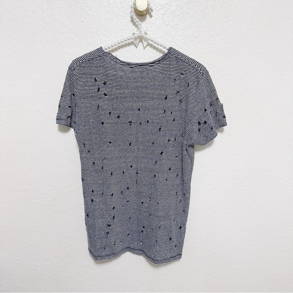 IRO Gabry Striped Distressed T-Shirt Linen size Small - Picture 12 of 12